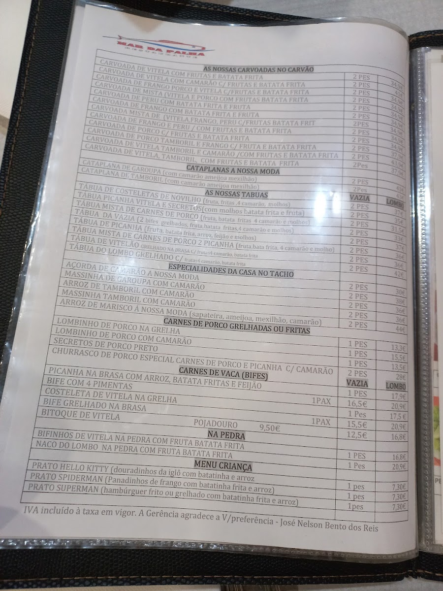 Menu Restaurante Mar Da Palha-3