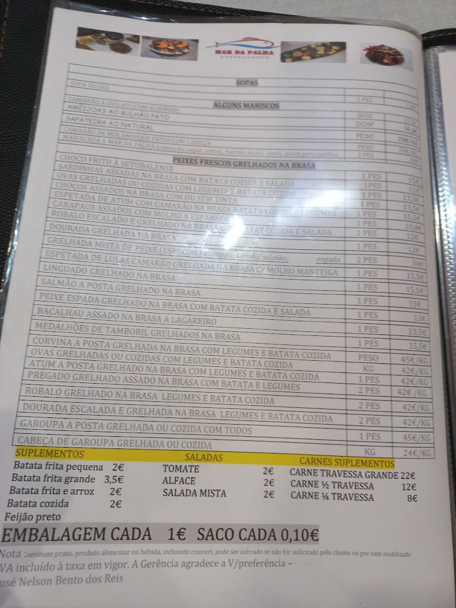 Menu Restaurante Mar Da Palha-4