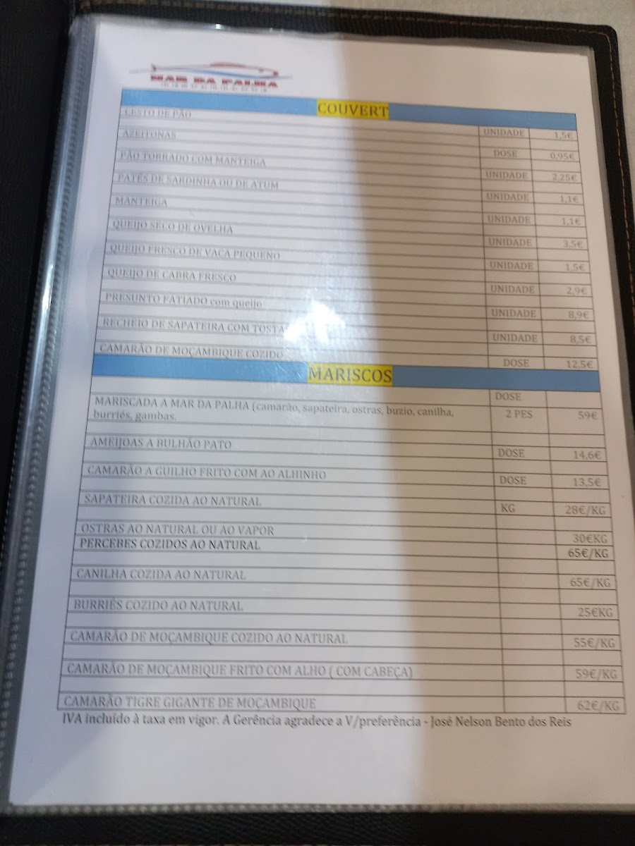 Menu Restaurante Mar Da Palha-6