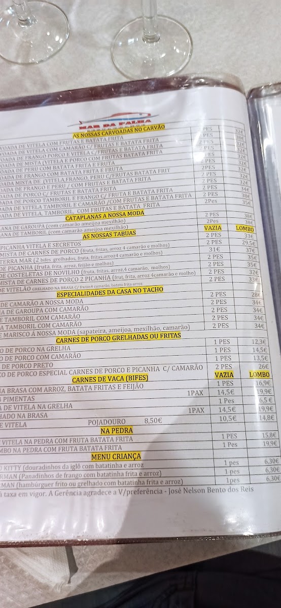 Menu Restaurante Mar Da Palha-9